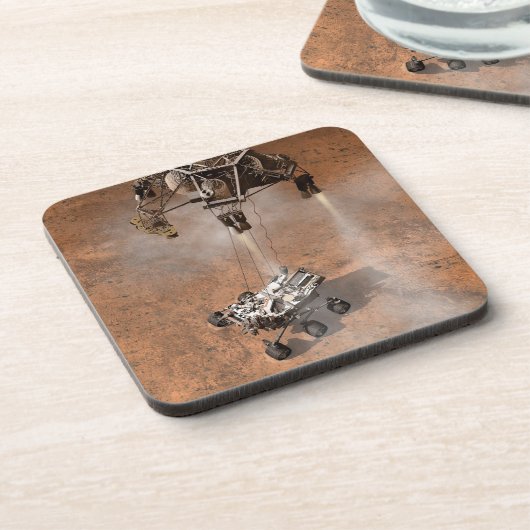 Dessous-de-verre Curiosity Arrivant Sur La Surface Martienne. (Côté gauche)