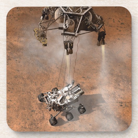 Dessous-de-verre Curiosity Arrivant Sur La Surface Martienne. (Devant)