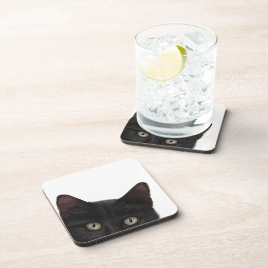 Dessous-de-verre Curious Kitty peinture numérique (Côté Droit)