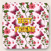 Dessous-de-verre Custom and personalized floral Butterfly pattern  (Devant)