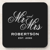 Dessous-de-verre Custom Mr and Mrs name plastic beverage coaster (Devant)