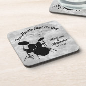 Dessous-de-verre Custom Name Rock & Roll Drummer Wedding Drum Kit (Côté gauche)