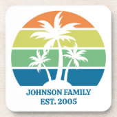 Dessous-de-verre Custom Tropical Island House Palm Trees Cadeau (Devant)
