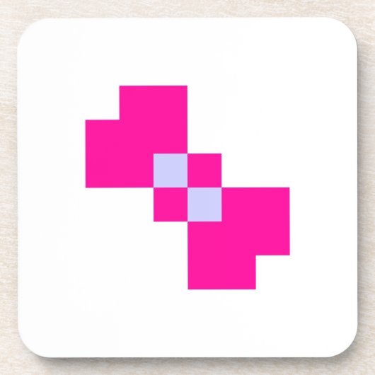 Dessous-de-verre Cute 8 bits Pixel Bow (Devant)