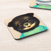 Dessous-de-verre Cute black puppy illustration (Côté gauche)