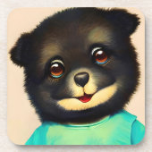 Dessous-de-verre Cute black puppy illustration (Devant)