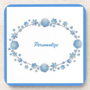 Dessous-de-verre Cute Blue Frame Girl Personnalisé