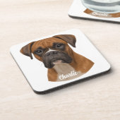 Dessous-de-verre Cute Boxer Ensemble de couverture de boisson perso (Côté gauche)
