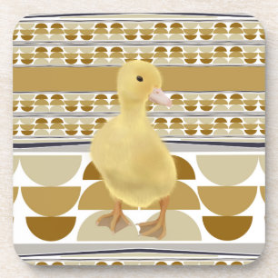 Dessous-de-verre Cute Canard Brown doré semi-cercle géométrique