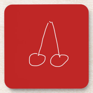 Dessous-de-verre Cute cerise simple minimaliste