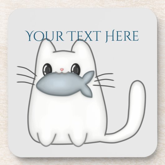 Dessous-de-verre Cute chat avec poisson Prix (Devant)