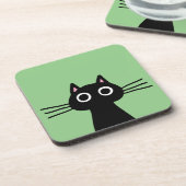 Dessous-de-verre Cute chat Kitty Noir - Drôle Feline Animal Art (Côté gauche)