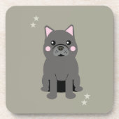 Dessous-de-verre Cute Cheeks Gray French Bulldog (Devant)