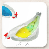 Dessous-de-verre Cute chickens watercolor (Devant)