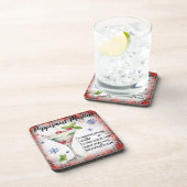 Dessous-de-verre Cute Christmas Pepperment Martini Drink Recette (Côté Droit)