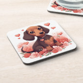 Dessous-de-verre Cute Dachshund Puppy Love (Côté gauche)