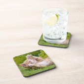 Dessous-de-verre Cute drôle chaton chaton jouant dans un jardin fle (Côté Droit)