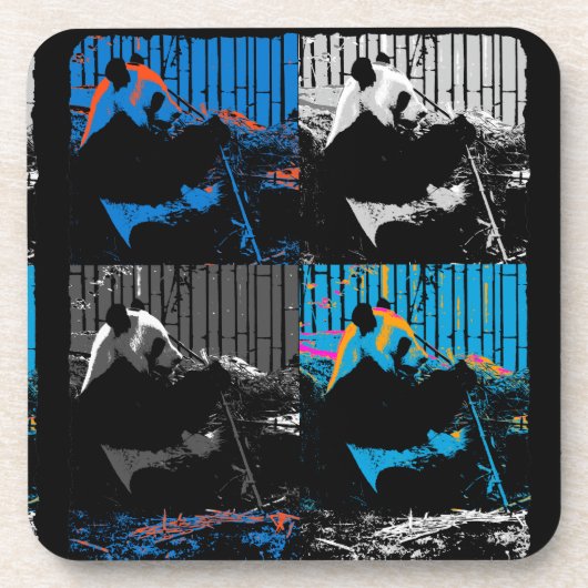 Dessous-de-verre Cute Giant Panda Ours avec savoureux Feuilles Bamb (Devant)