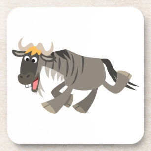 Dessous-de-verre Cute Happy Cartoon Wildebeest Cork Coasters