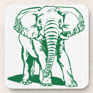 Dessous-de-verre Cute Hunter Green Elephant Line Dessin Boisson