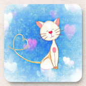 Dessous-de-verre Cute Love Chat (Devant)