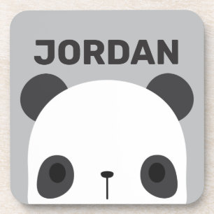 Dessous-de-verre Cute petit ours Panda avec nom personnalisé
