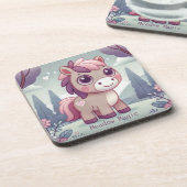 Dessous-de-verre Cute Pink Purple Pony in Dreamy Meadow (Côté gauche)