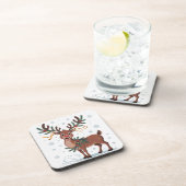 Dessous-de-verre Cute Rudolph with Gold Accents (Côté Droit)