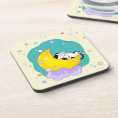 Dessous-de-verre Cute Tuxedo Kitty Chat Dormir Sur La Lune (Côté gauche)