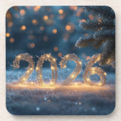 Dessous-de-verre cute winter fox new year 2026 coasters (Devant)