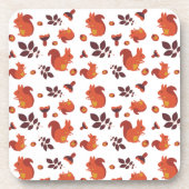 Dessous-de-verre Cute Woodland Squirrel Autumn Pattern (Devant)