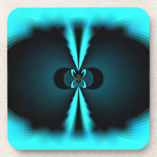 Dessous-de-verre Cyan et Black Abstrait Art Print