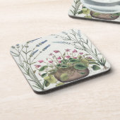 Dessous-de-verre Cyclamen et lavande : 1.Cyclamen Romanum ; 2.Spica (Côté gauche)