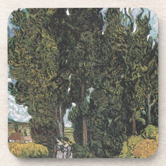 Dessous-de-verre Cypress Trees par Van Gogh (Devant)