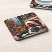 Dessous-de-verre Dachshund and Santa  (Côté gauche)