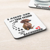 Dessous-de-verre Dachshund Cadeau Miniature, Chien De Saucisse, Wog (Côté gauche)