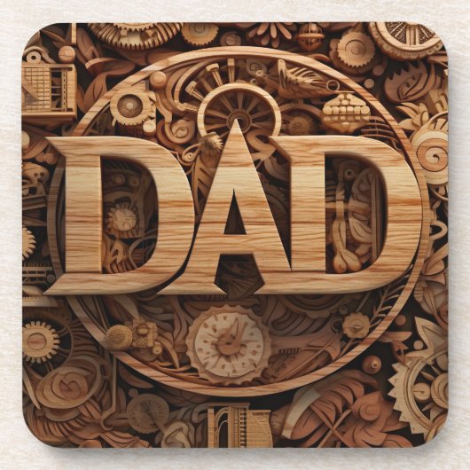 Dessous-de-verre DAD Bois mécanique automobile (Devant)