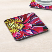 Dessous-de-verre Dahlia fleur originale aquarelle abstraite art (Côté gauche)