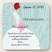 Dessous de verre d'aide-ménagère Aqua WoodGrain Mo (Devant)