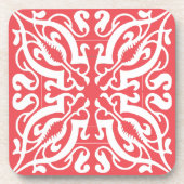 Dessous-de-verre Damas sur rose (Devant)