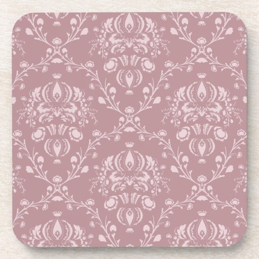 Dessous-de-verre Damas violet et blanc (Devant)