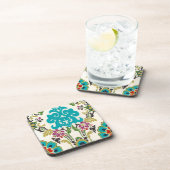 Dessous-de-verre Damask Floral Patterns Plum Turquoise (Côté Droit)