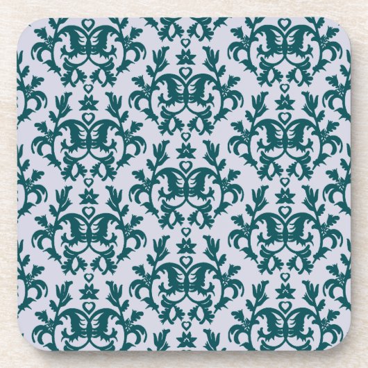 Dessous-de-verre Damask turquoise "Kangaroo Paws" ensemble de 6 des (Devant)