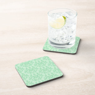 Dessous-de-verre Damask vert pâle Kangaroo pattes ensemble de 6 des