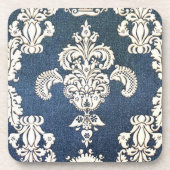 Dessous-de-verre damassé bleu (Devant)