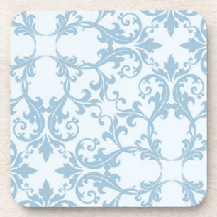 Dessous-de-verre Damassé bleu-clair