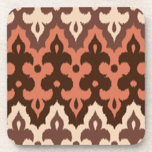 Dessous-de-verre Damassé, brun, Taupe et rouille d'Ikat de Marocai