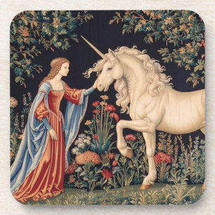 Dessous-de-verre Dame à la Licorne dans un Jardin