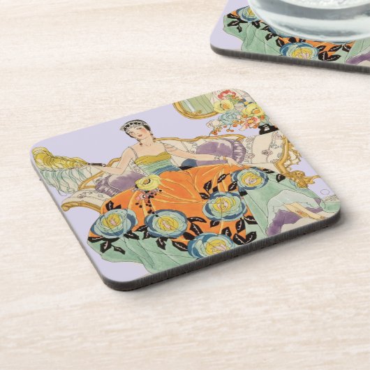 Dessous-de-verre Dame Art Déco Festive (Côté gauche)