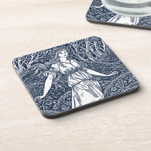 Dessous-de-verre dame dans les bois (Côté gauche)